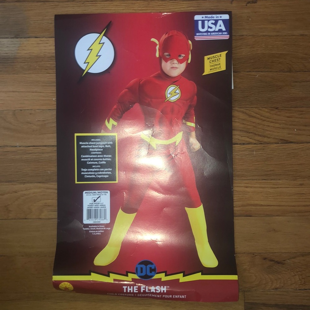 Size (Medium) boys “The Flash costume! Halloween